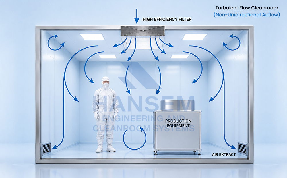 Turbulent Flow Cleanroom (Non-Unidirectional Airflow)